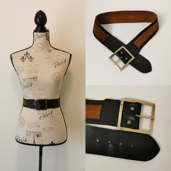 Vintage two tone suede belt - Picture 1 of 6